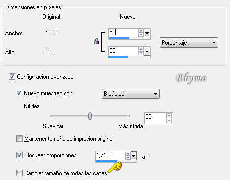 cambiar tamaño